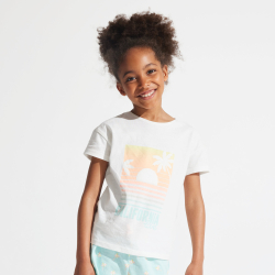 بيجاما شورت منقوشة بيضاء للفتيات